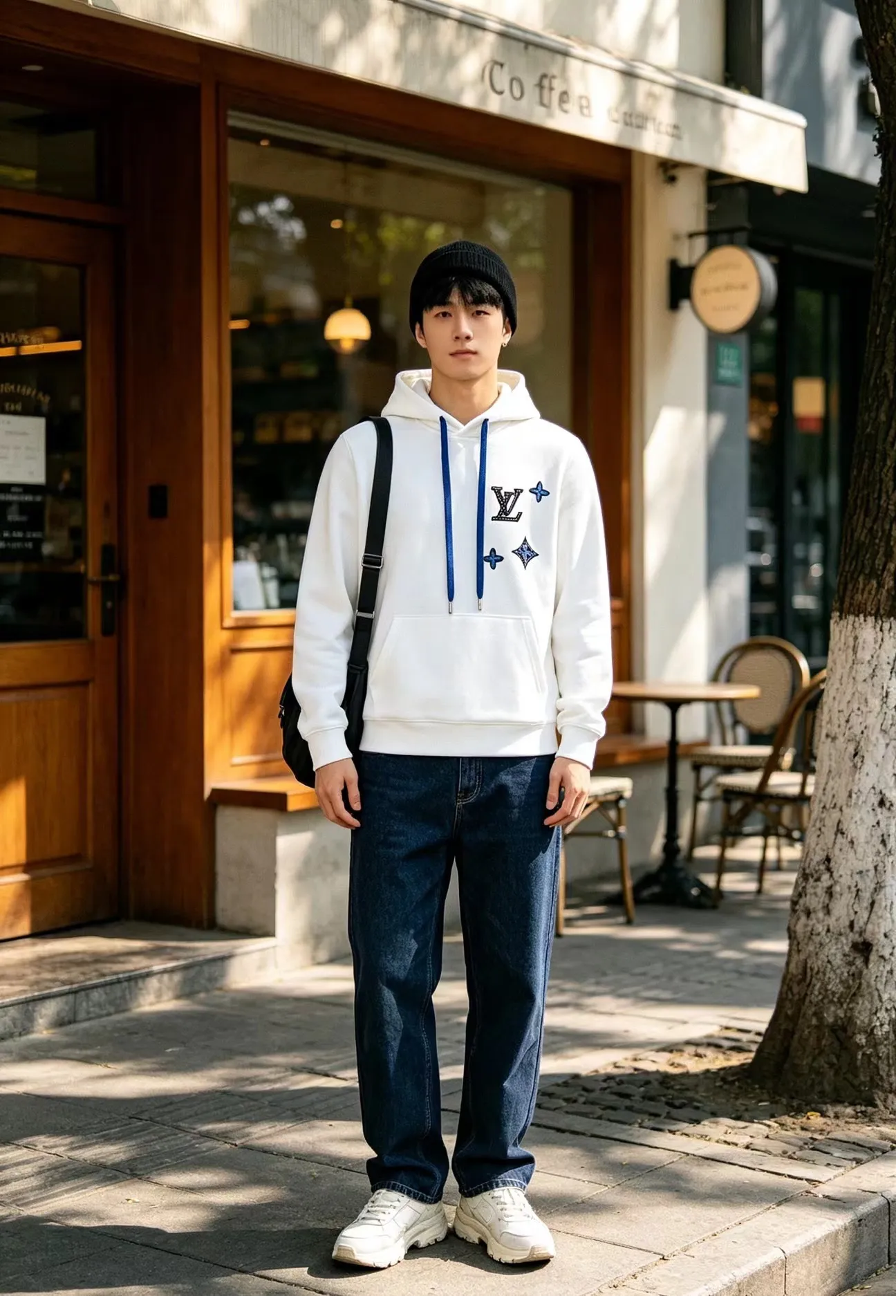 Louis Vuitton/Louis Vuitton rivet presbyopic letter hooded sweatshirt